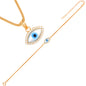 925 Sterling Silver Evil Eye Necklace Bracelet Jewellery Set