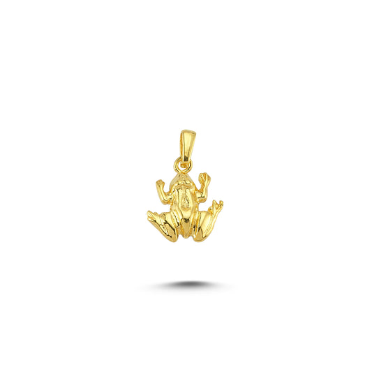 14K Gold Frog Animal Charm Necklace