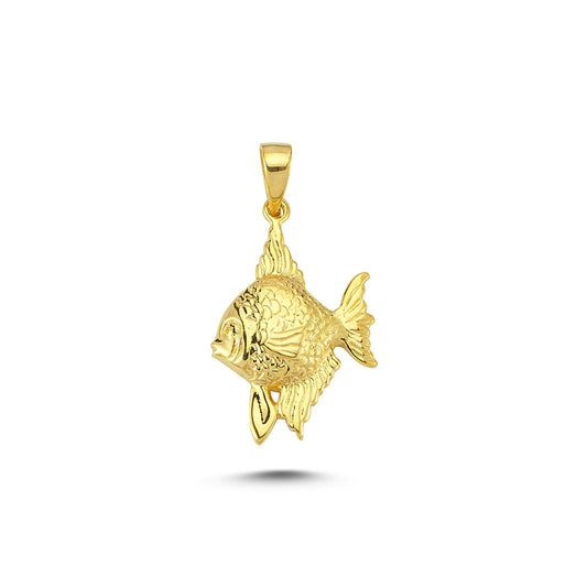 14K Gold Fish Animal Charm Necklace