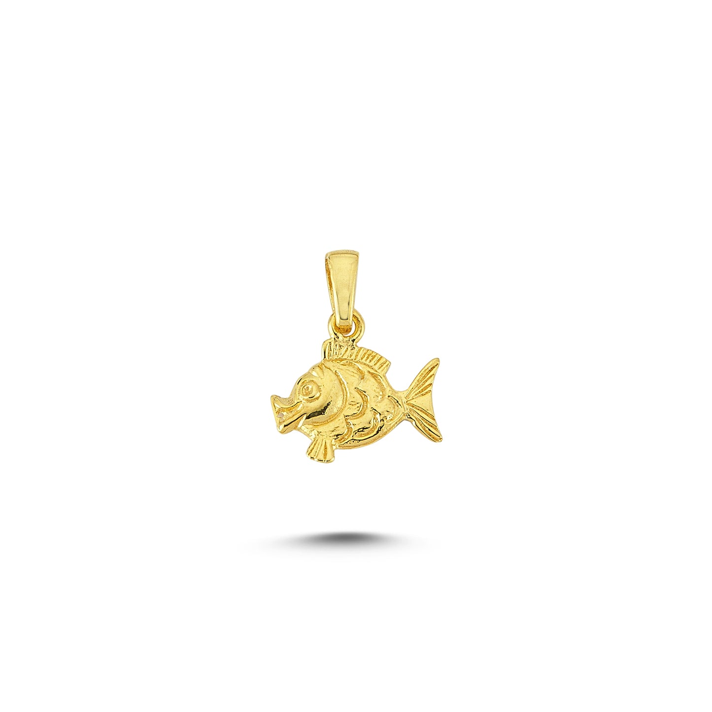 14K Gold Fish Animal Charm Necklace