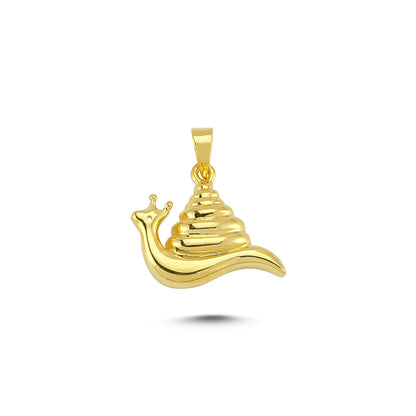 14K Gold Snail Animal Charm Necklace