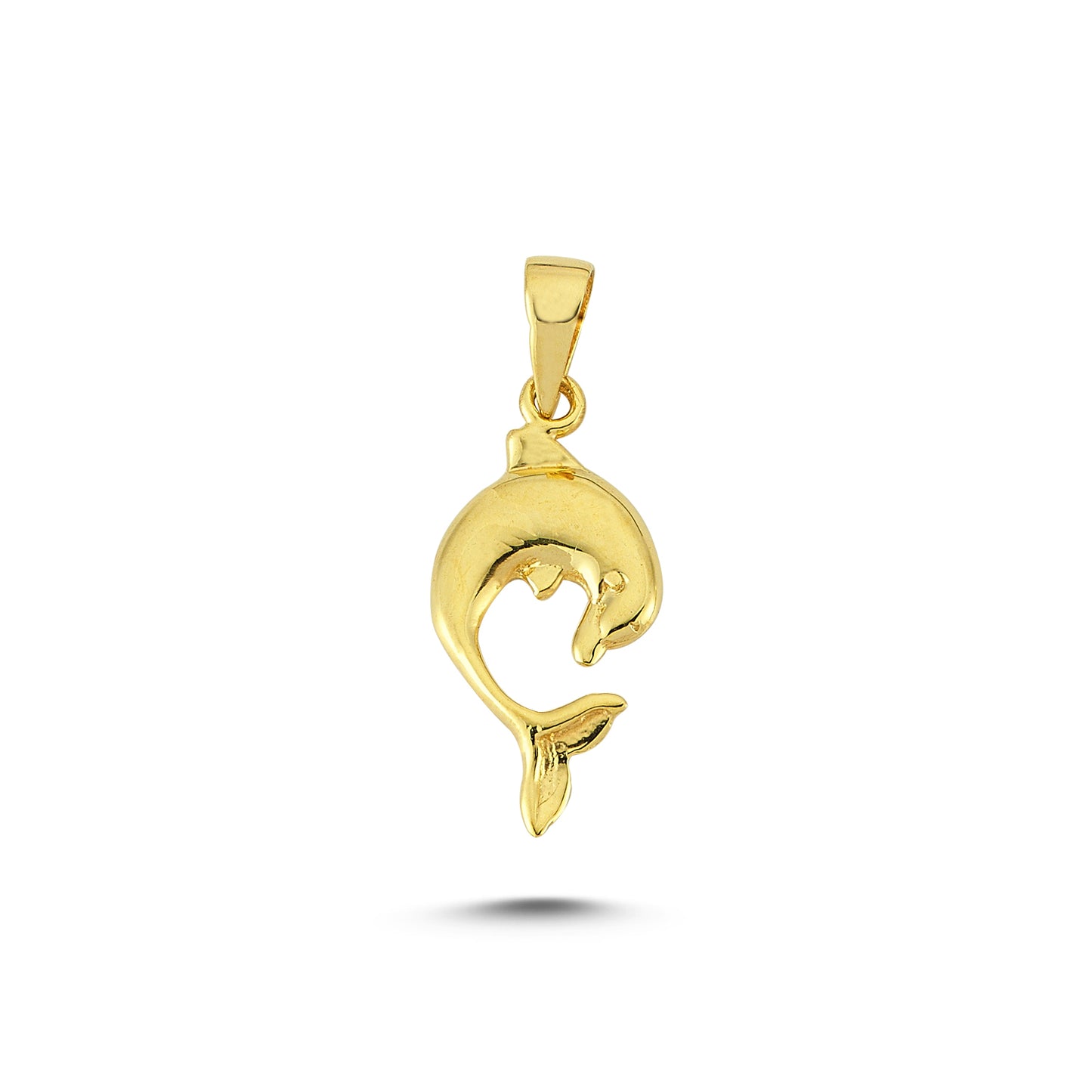 14K Gold Dolphin Animal Charm Necklace