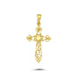 14K Gold Filigree Crucifix Cross Pendant