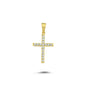 14K Gold Zircon Stone Cross Charm Necklace