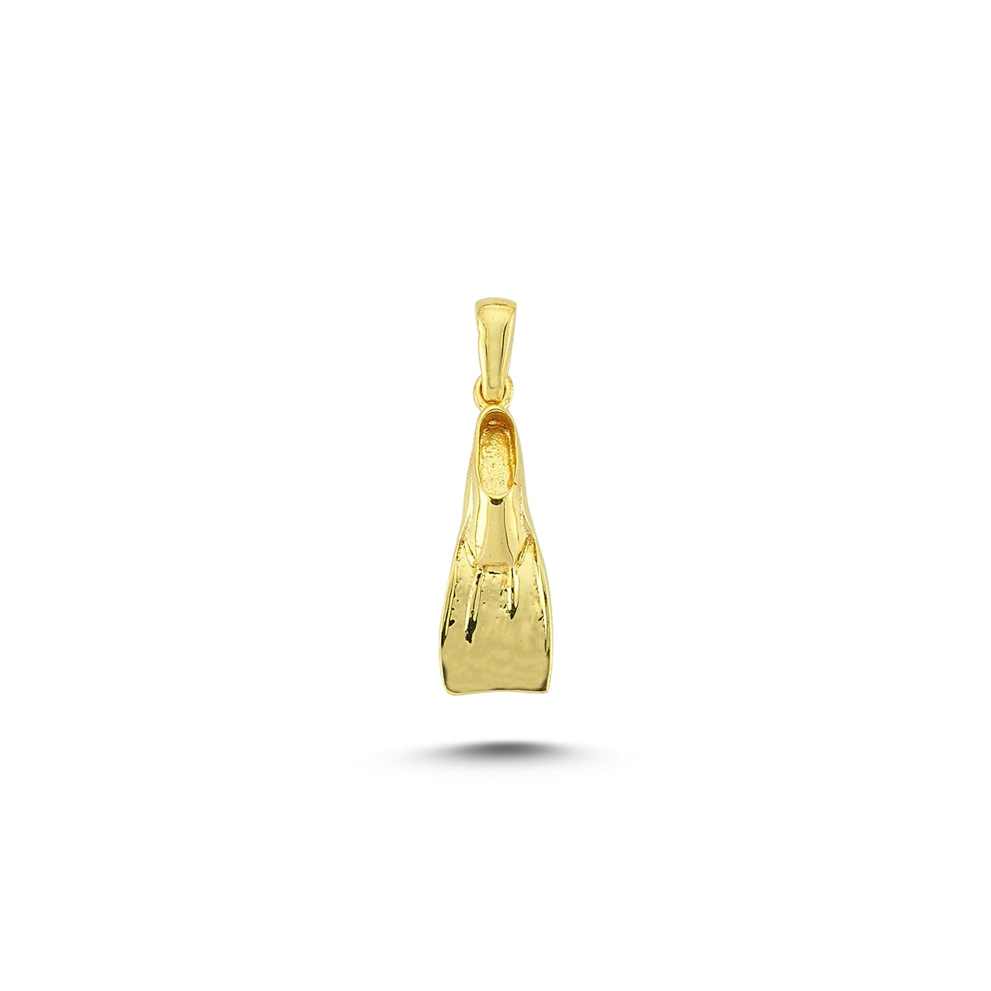 14K Gold Scuba Flipper Charm Necklace