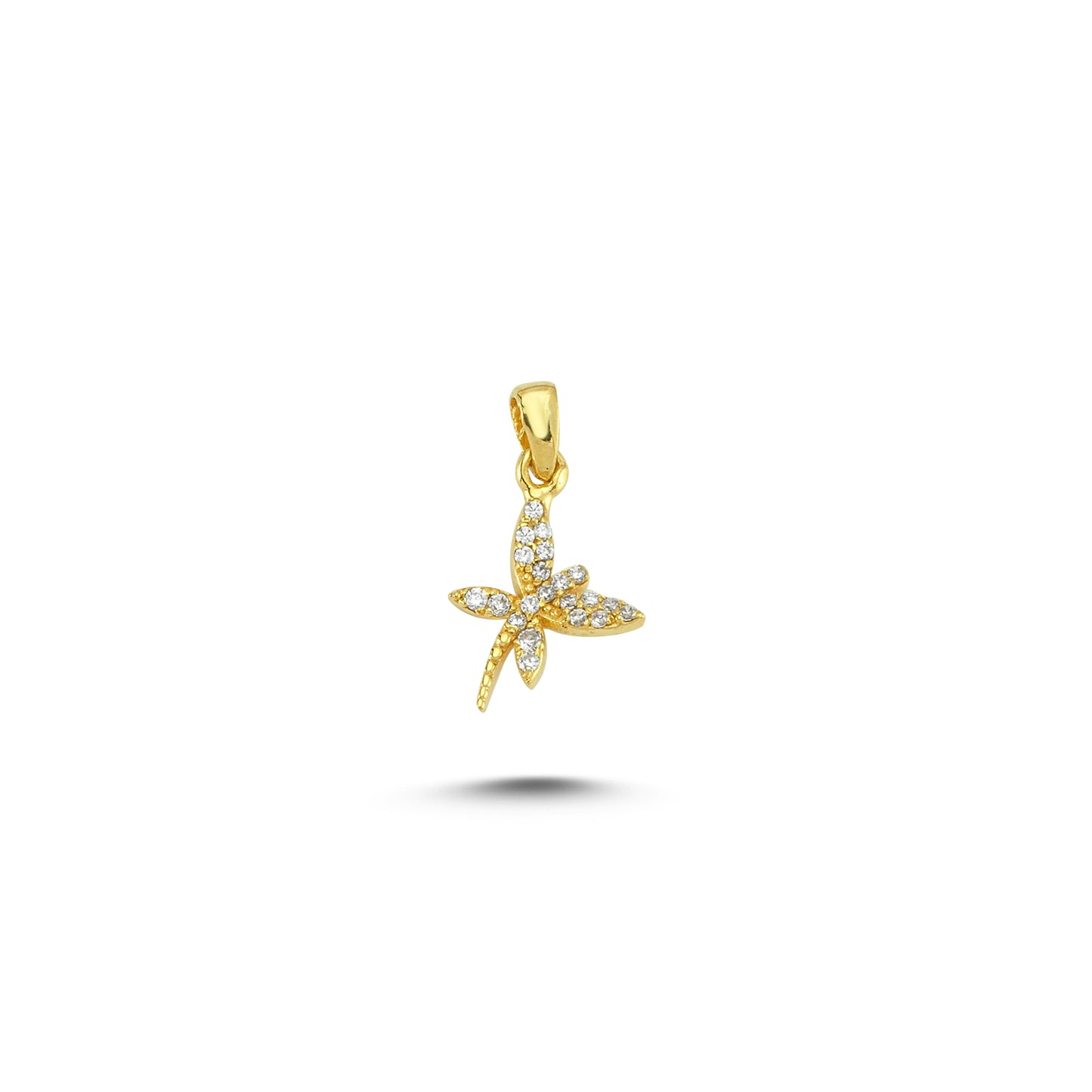 14K Gold Dragonfly Animal Charm Necklace