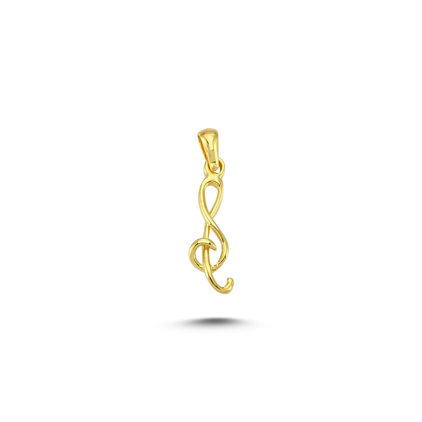 14K Gold Treble Clef Charm Necklace