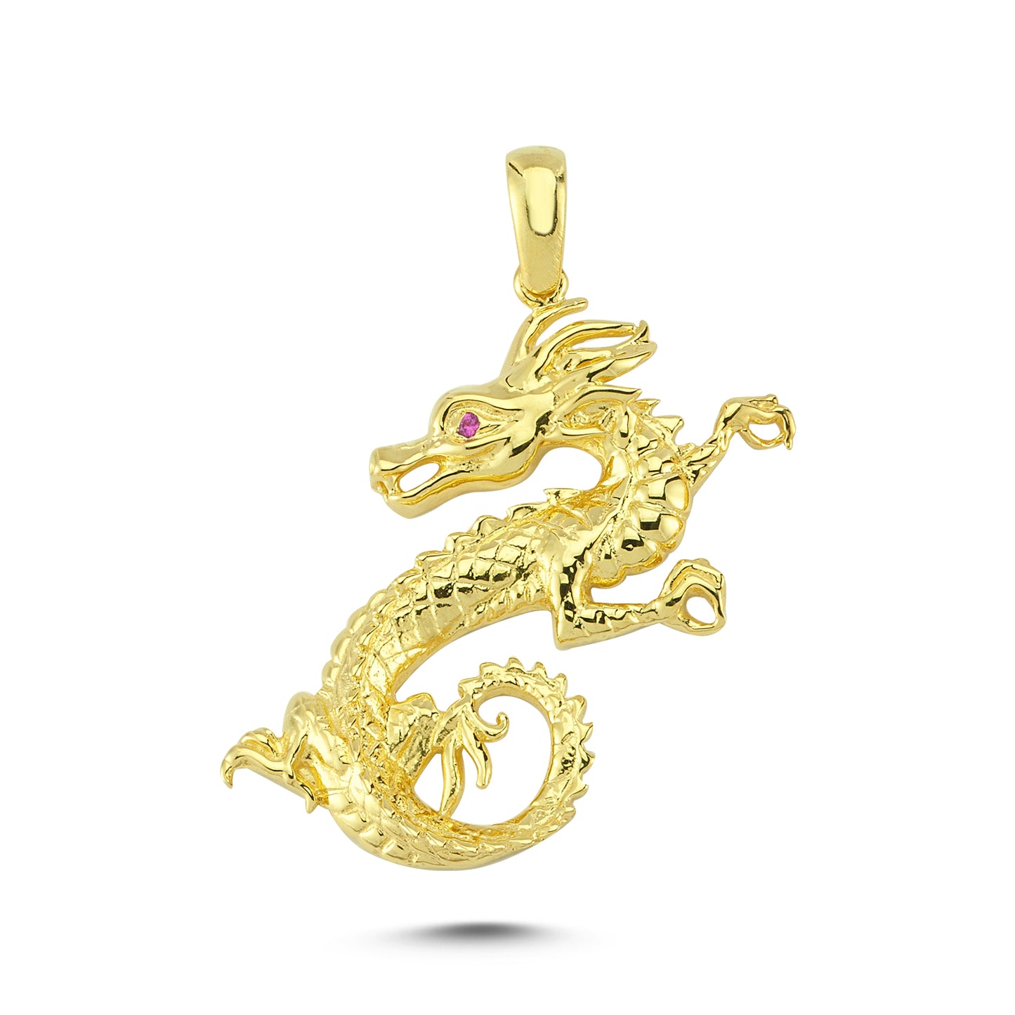 14K Gold Dragon Animal Charm Necklace