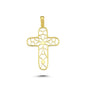 14K Gold Filigree Crucifix Cross Pendant