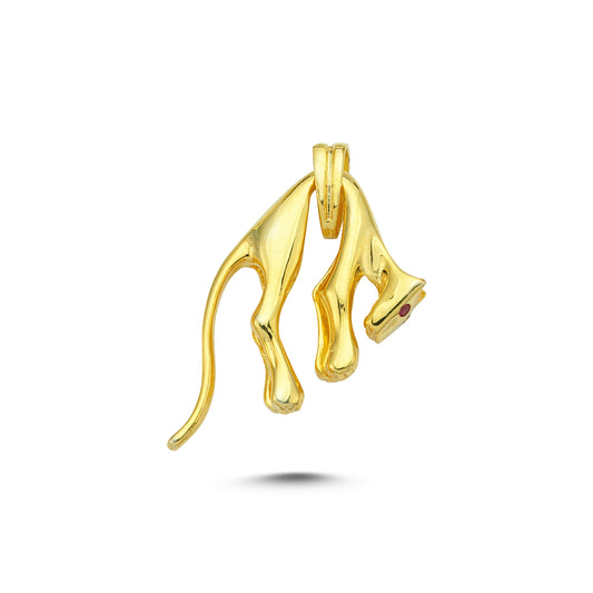 14K Gold Panther Animal Charm Necklace