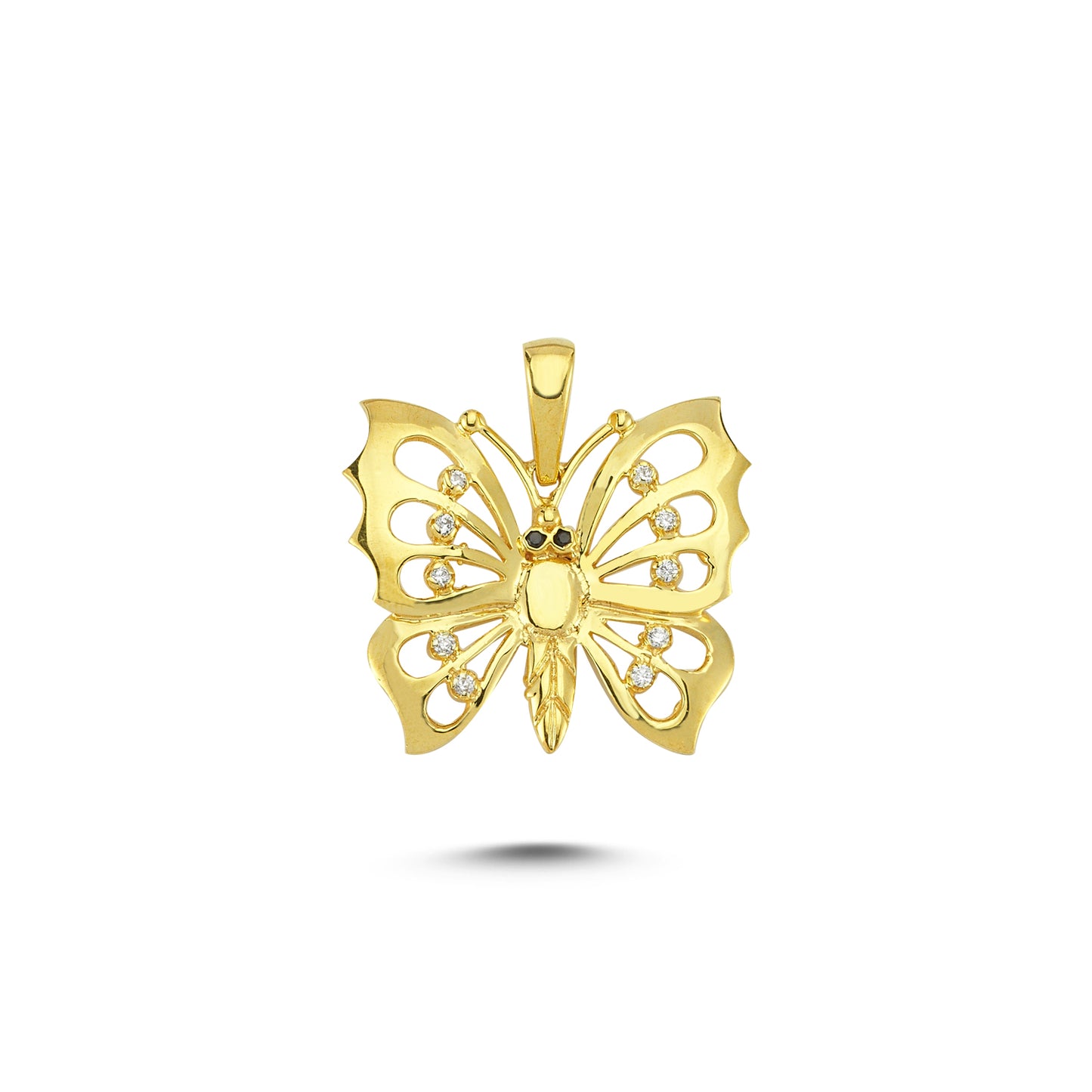 14K Gold Butterfly Animal Charm Necklace