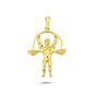 14K Gold Weightlifter Charm Necklace