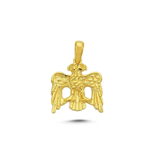 14K Gold Double Eagle Animal Charm Necklace