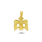 14K Gold Double Eagle Animal Charm Necklace