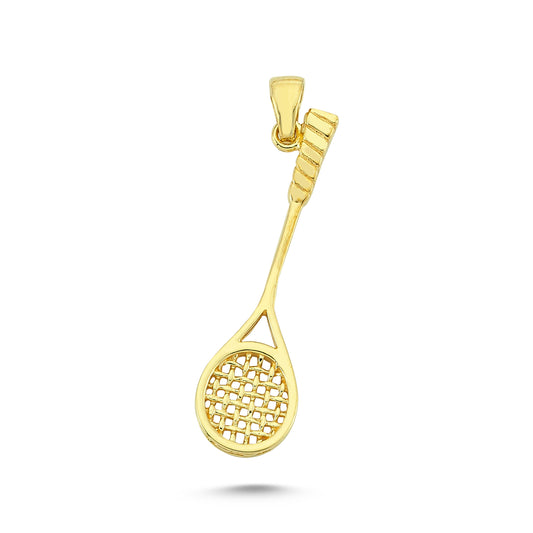 14K Gold Badminton Racket Charm Necklace