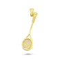 14K Gold Badminton Racket Charm Necklace