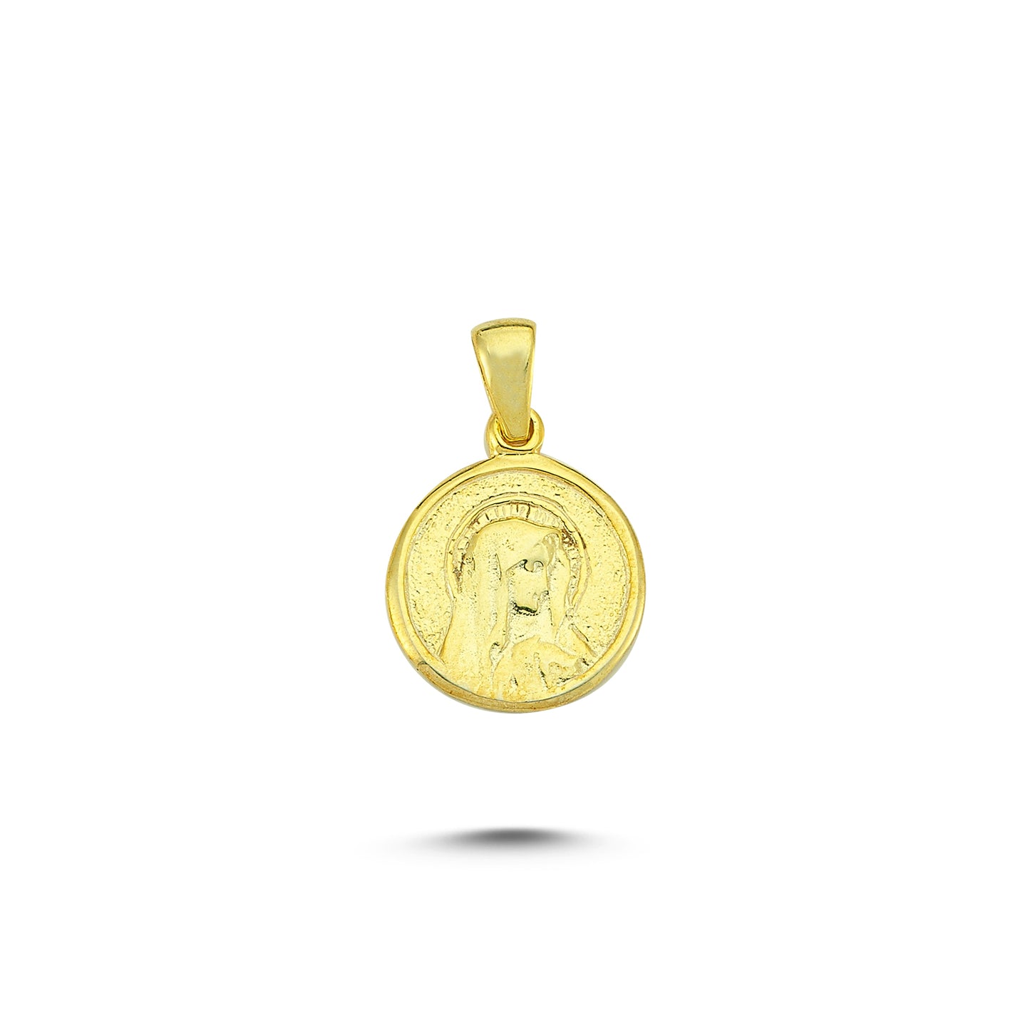 14K Gold Miraculous Mother Mary Charm Necklace