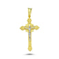 14K Yellow and White Gold Cross Charm Necklace