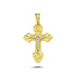 14K Yellow and White Gold Cross Charm Necklace