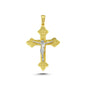 14K Yellow and White Gold Cross Charm Necklace