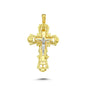 14K Yellow and White Gold Cross Charm Necklace