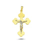 14K Yellow and White Gold Cross Charm Necklace