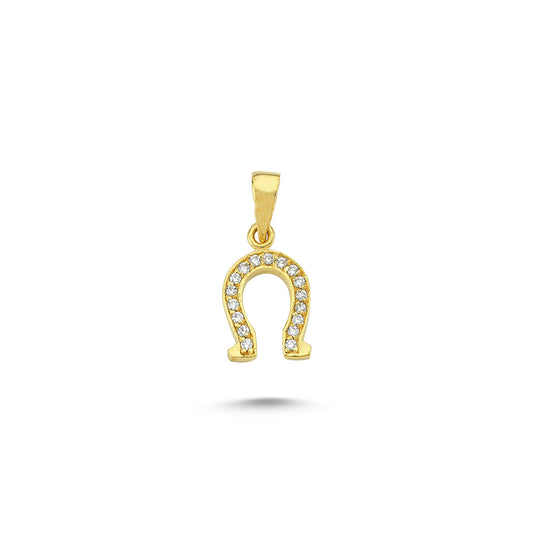 14K Gold Horseshoe Charm Necklace