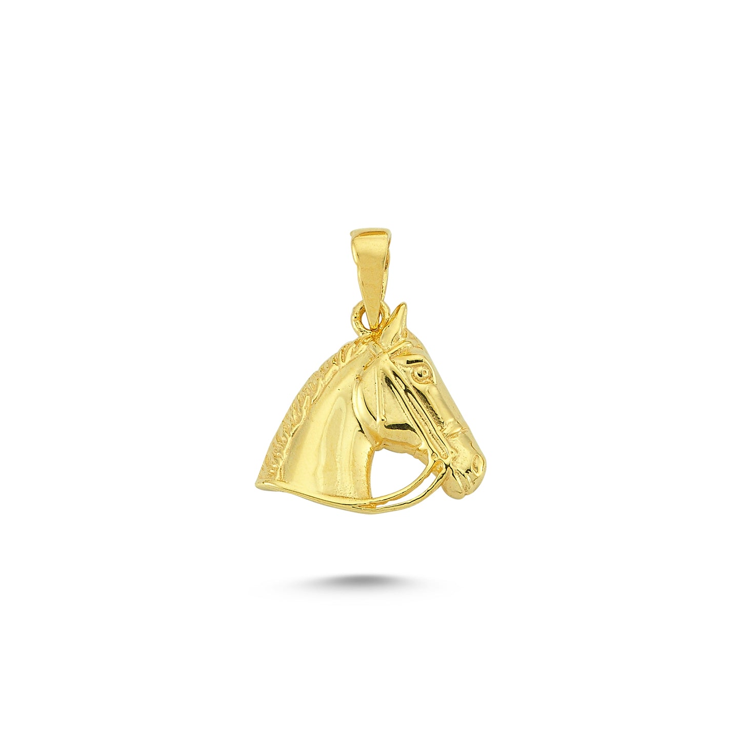 14K Gold Horse Head Animal Charm Necklace