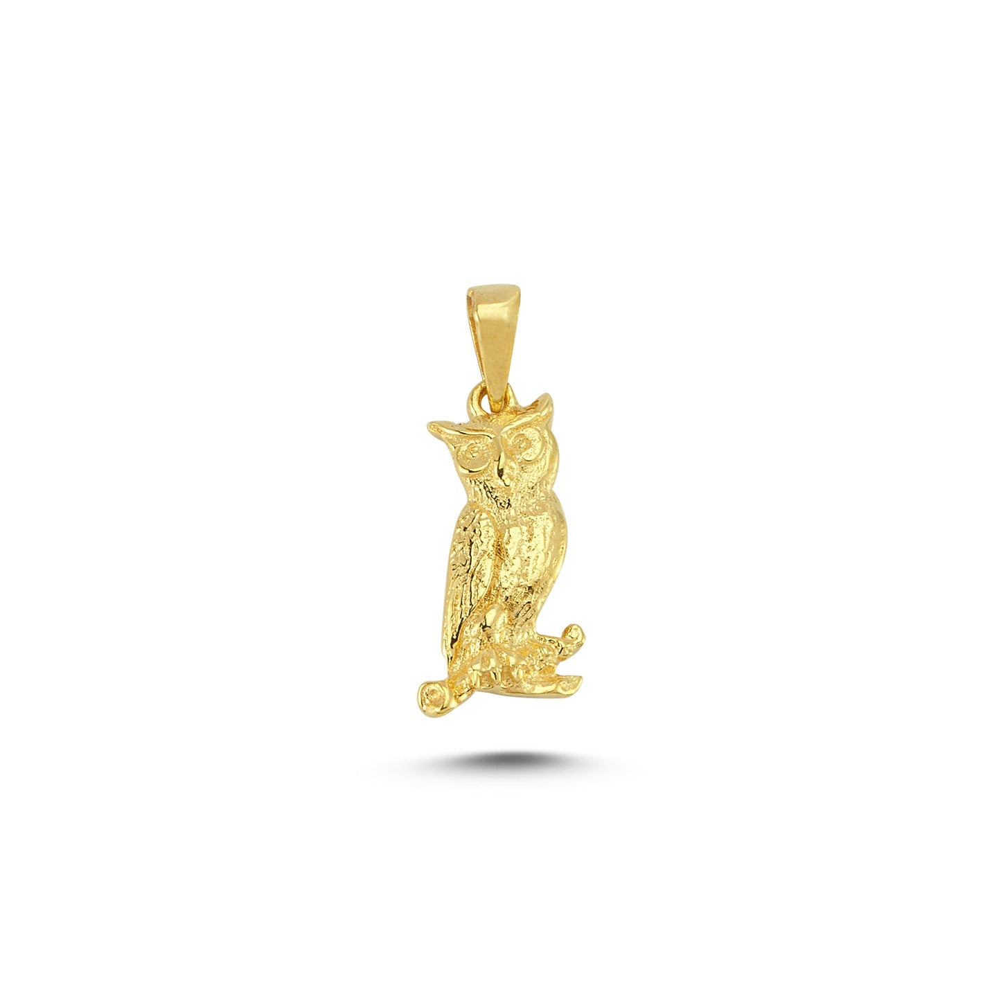 14K Gold Owl Animal Charm Necklace