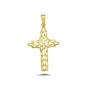 14K Gold Filigree Crucifix Cross Pendant