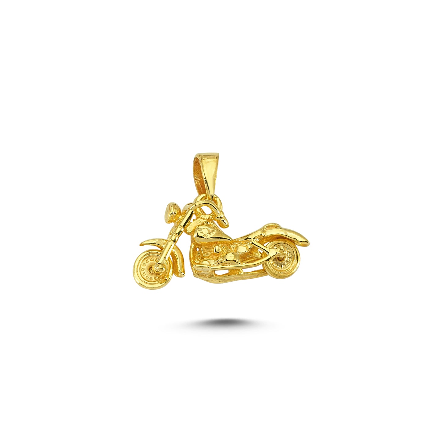 14K Gold Motorcycle Charm Necklace