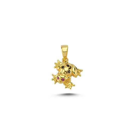 14K Gold Frog Animal Charm Necklace