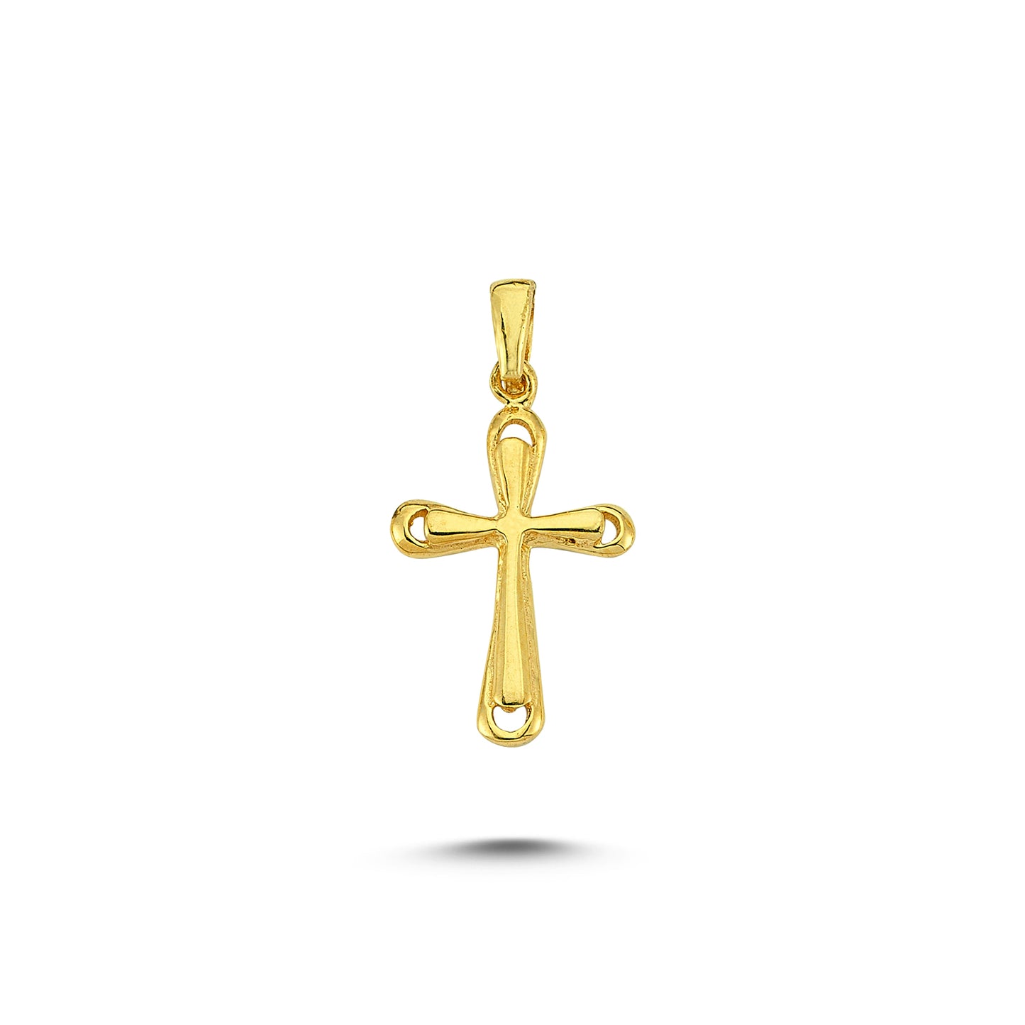 14K Gold Cross Charm Necklace