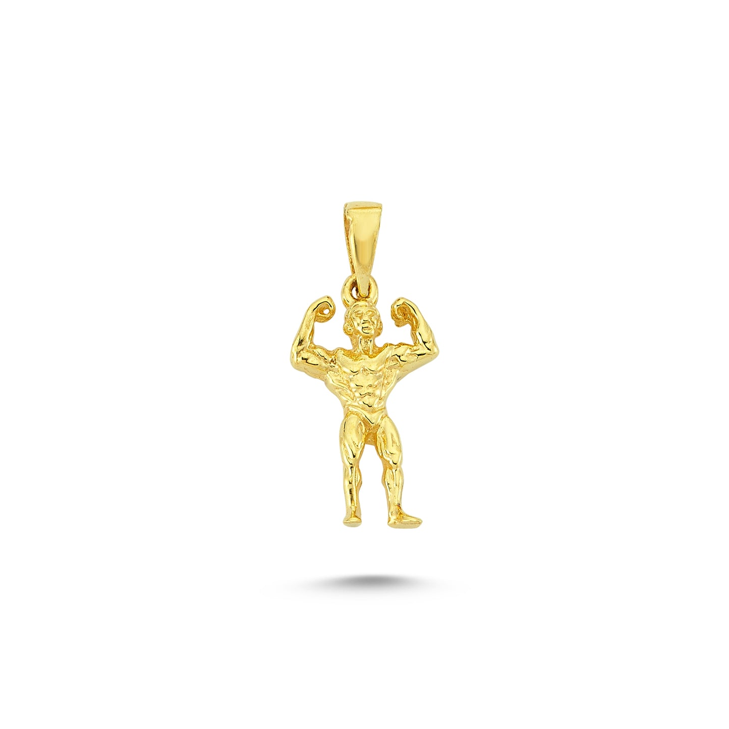 14K Gold Body Building Charm Necklace