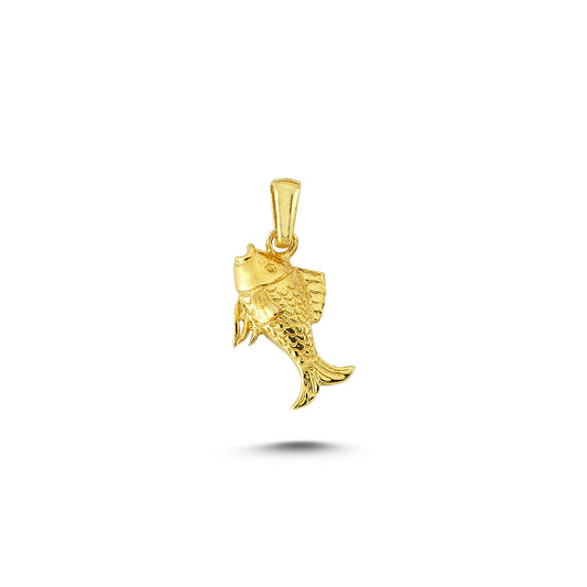 14K Gold Fish Animal Charm Necklace