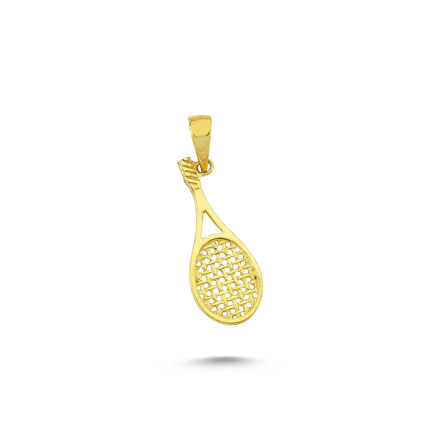 14K Gold Tennis Racket Charm Necklace