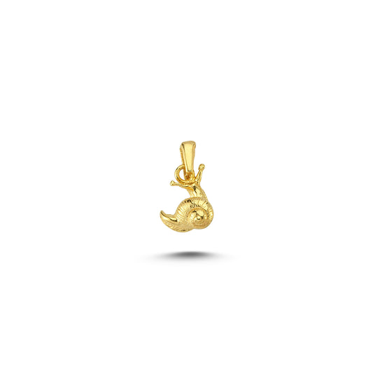 14K Gold Snail Animal Charm Necklace