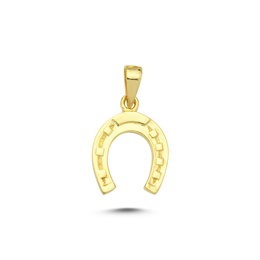 14K Gold Horseshoe Charm Necklace