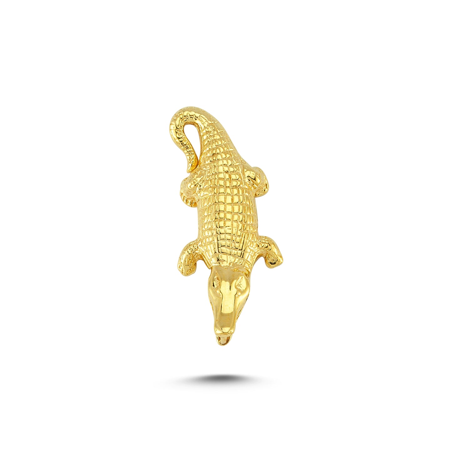 14K Gold Crocodile Animal Charm Necklace