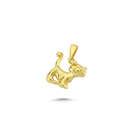 14K Gold Cat Animal Charm Necklace