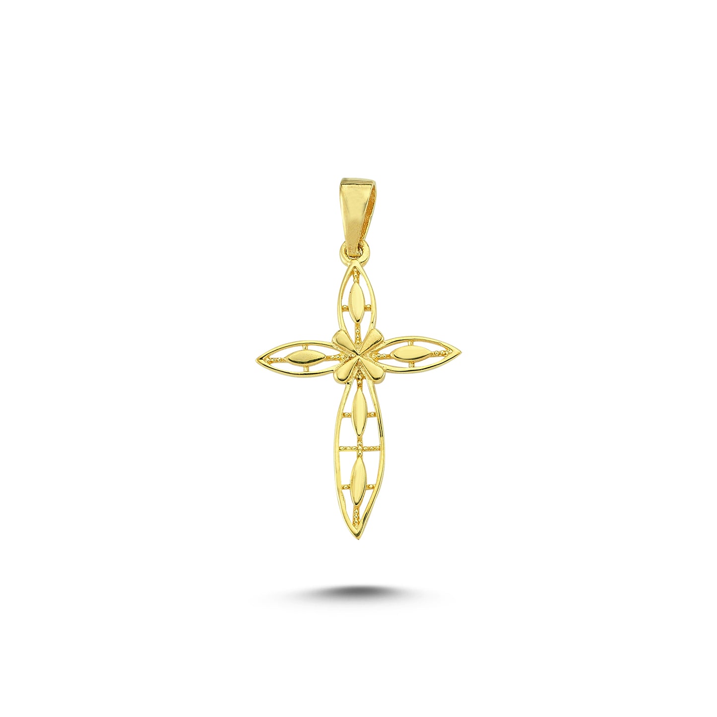 14K Gold Filigree Cross Pendant