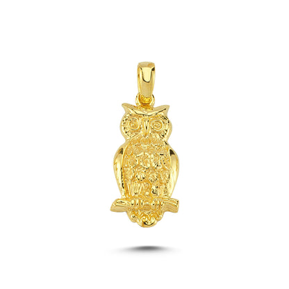 14K Gold Pigeon Letter Animal Charm Necklace