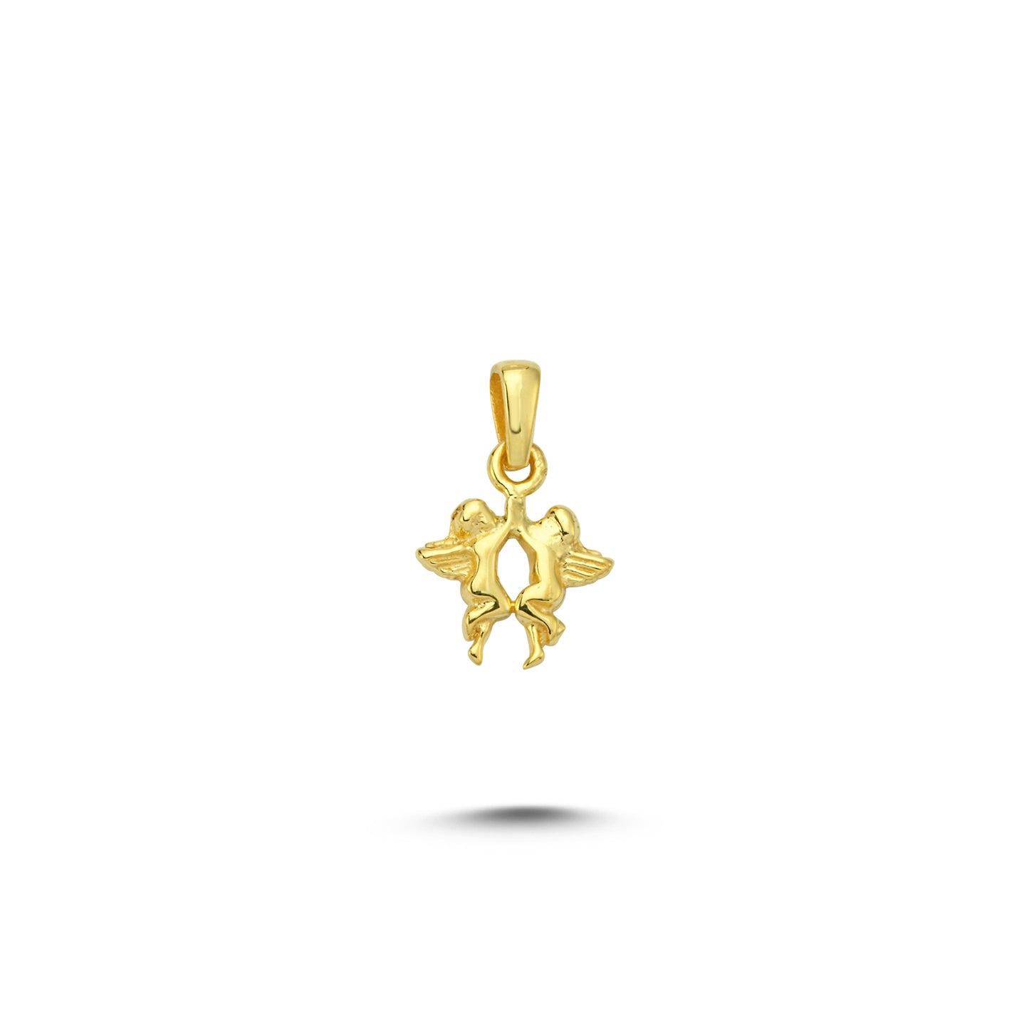 14K Gold Twins Angel Charm Necklace