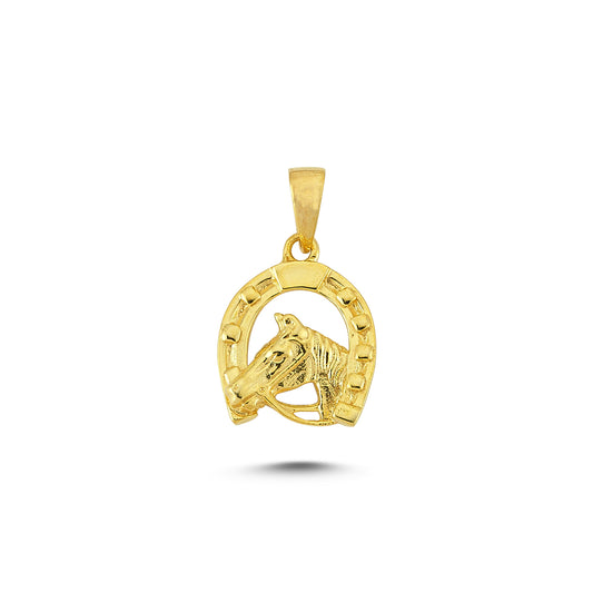 14K Gold Horse Head Animal Charm Necklace