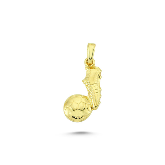 14K Gold Soccer Ball and Shoe Charm Necklace