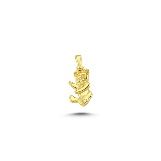 14K Gold Bear Animal Charm Necklace