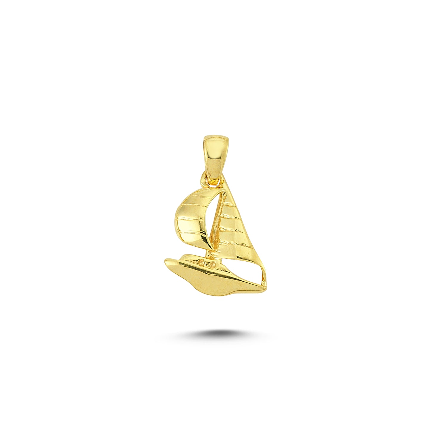 14K Gold Sailboat Charm Necklace