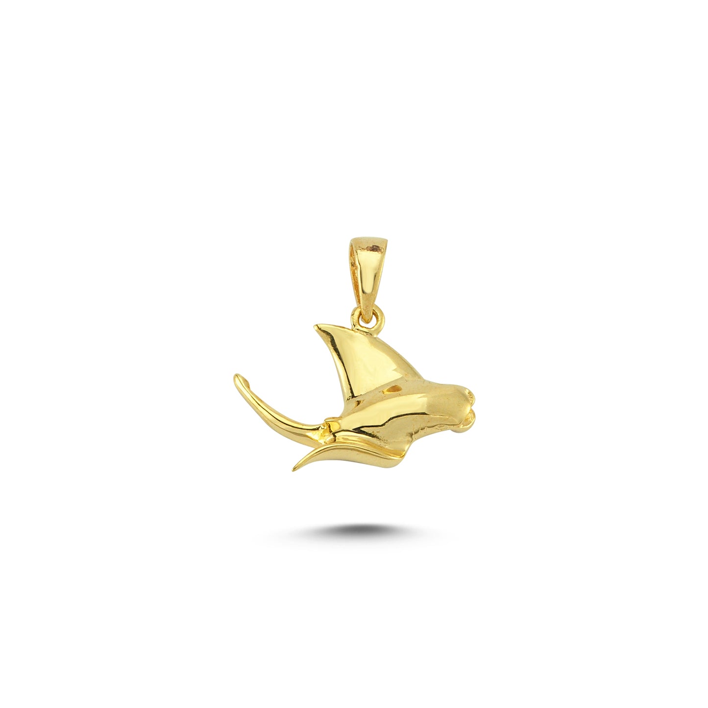 14K Gold Fish Animal Charm Necklace