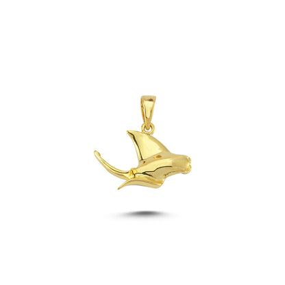 14K Gold Fish Animal Charm Necklace