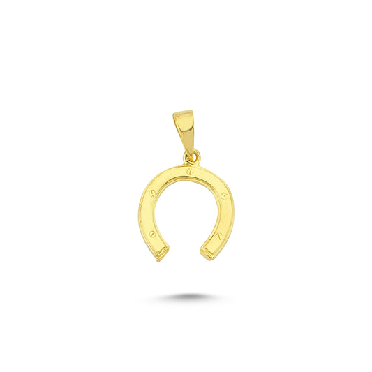 14K Gold Horseshoe Charm Necklace